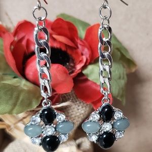 New Silver Tone Chain Link Drop Earrings